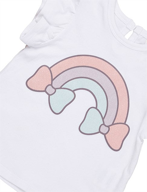 HUX RAIN BOW FRILL T-SHIRT