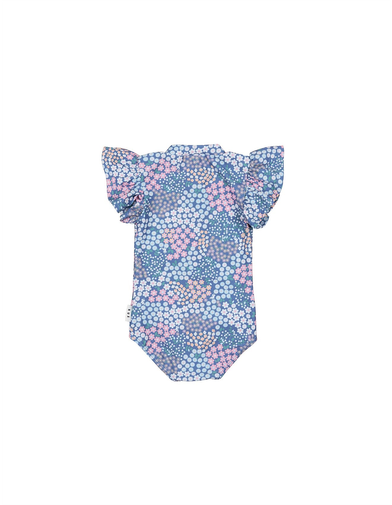 HUX GARDEN FLORAL FRILL ZIP SWIMSUIT