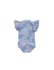 HUX GARDEN FLORAL FRILL ZIP SWIMSUIT