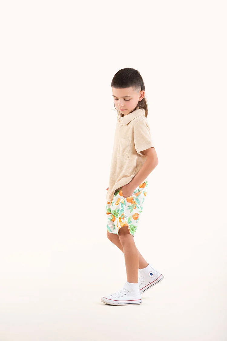 RYB PUMICE TERRY TOWELLING POLO T-SHIRT