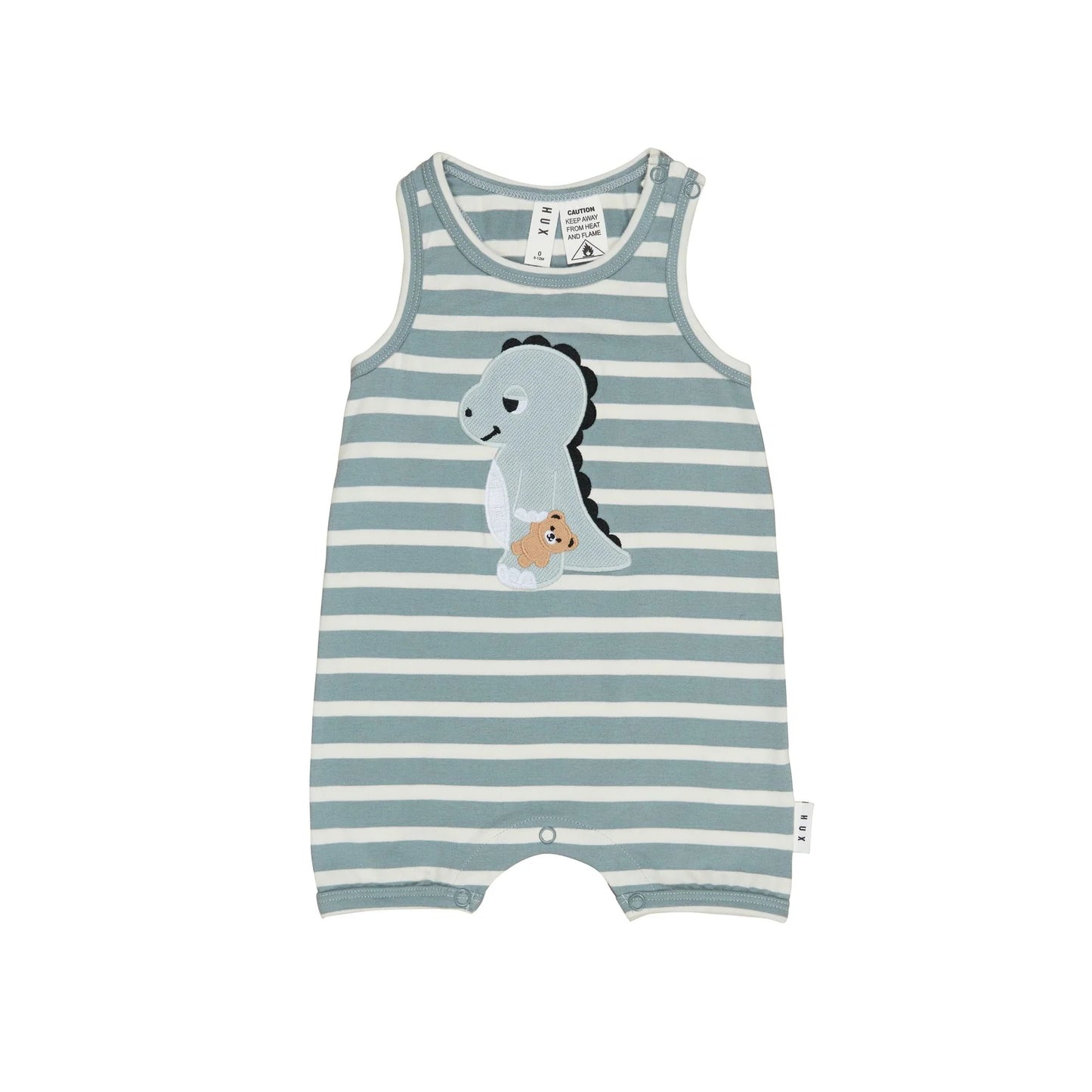 HUX CONSTRUCTION DINO STRIPE SLEEVELESS ROMPER