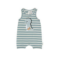HUX CONSTRUCTION DINO STRIPE SLEEVELESS ROMPER