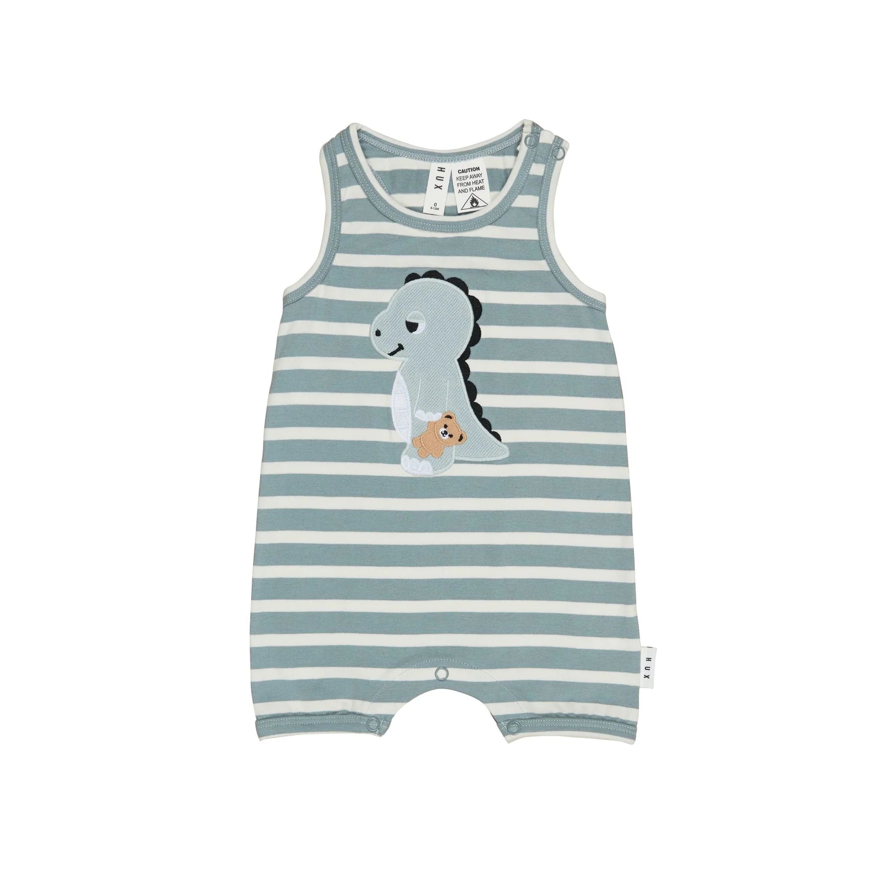 HUX CONSTRUCTION DINO STRIPE SLEEVELESS ROMPER
