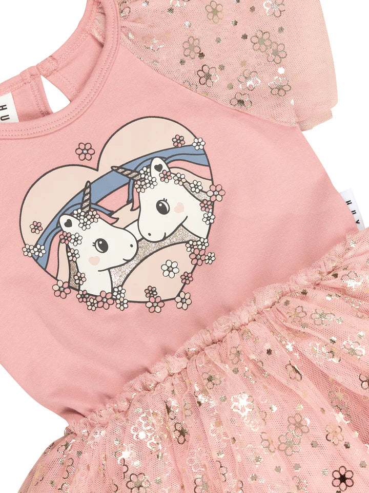 HUX UNICORN HEART RAGLAN BALLET ONESIE