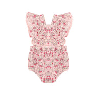 HUX VINTAGE STRAWBERRY FRILL PLAYSUIT BLUSH