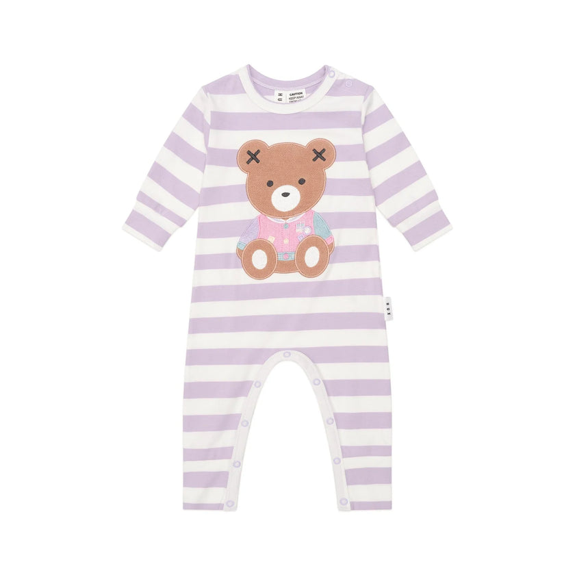 HUX COLLEGE ORCHID STRIPE ROMPER
