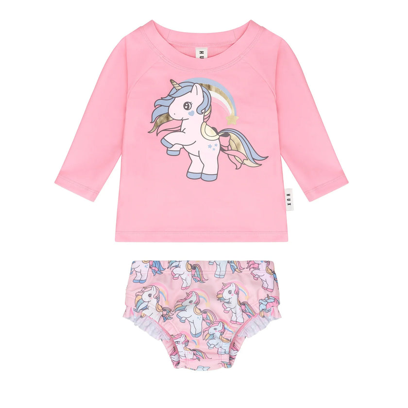 HUX RAINBOW UNICORN SWIM SET