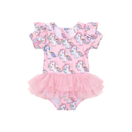 HUX RAINBOW UNICORN FRILL BALLET SWIMSUIT