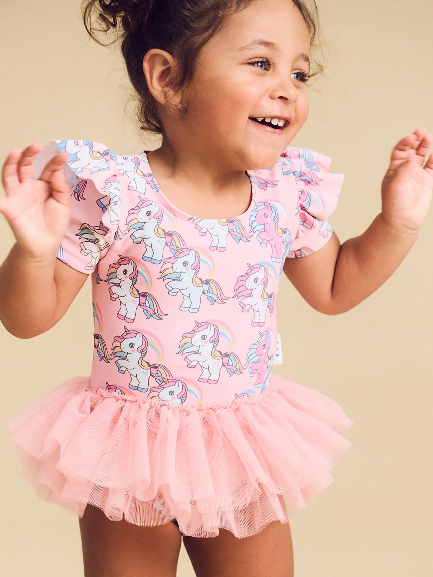 HUX RAINBOW UNICORN FRILL BALLET SWIMSUIT