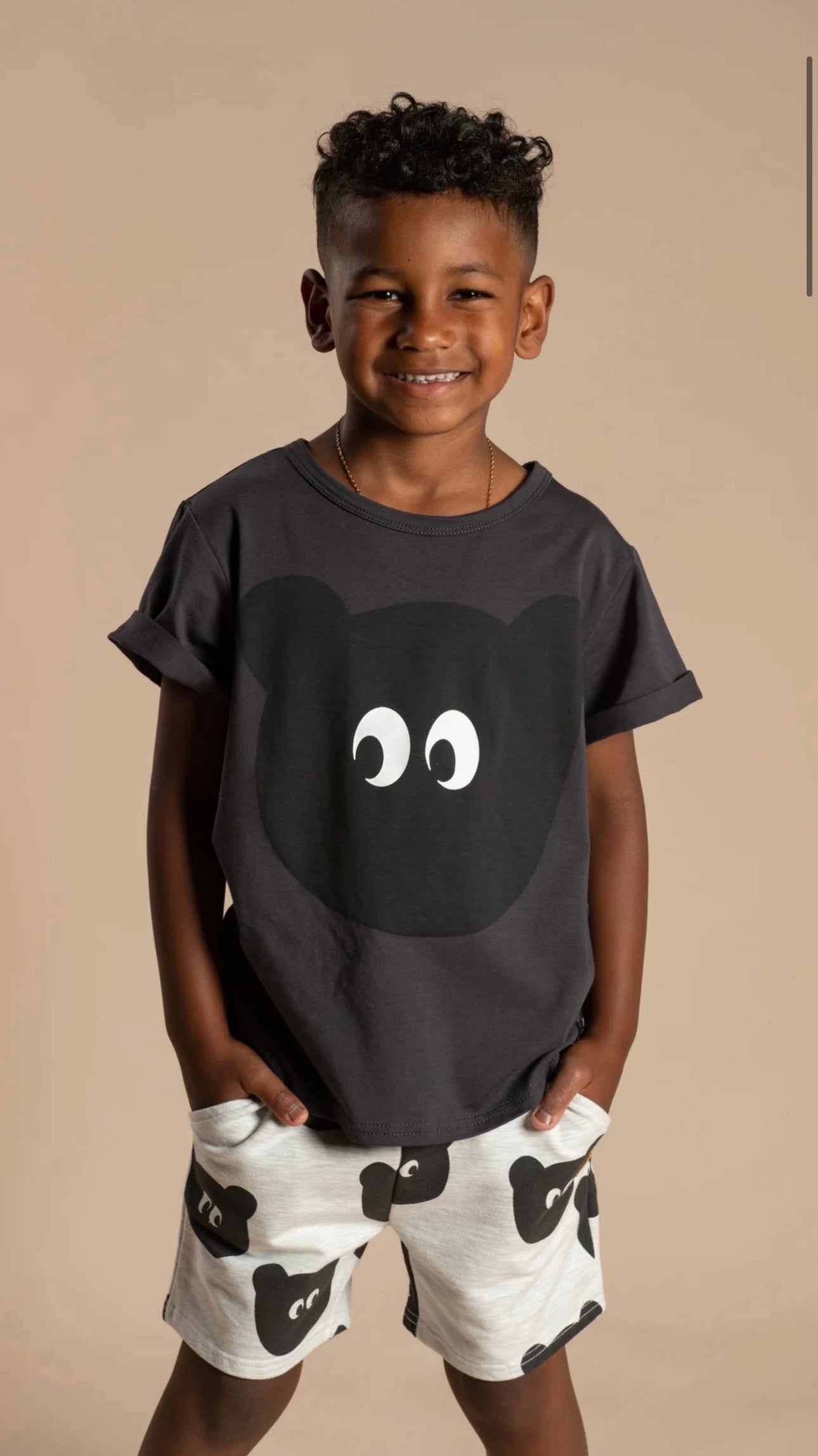 RYB BERTIE BEAR CHARCOAL T-SHIRT