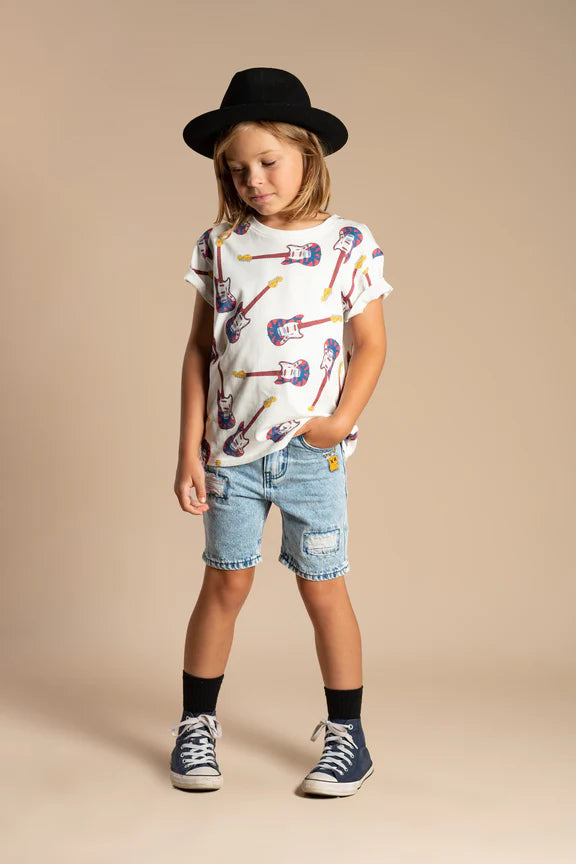 RYB INDIGO RIPPED SHORTS