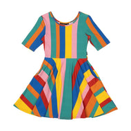 RYB RAINBOW STRIPES MABEL DRESS