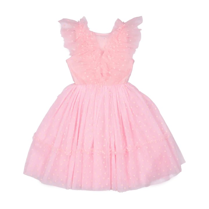 RYB PINK HEART BABY TULLE PARTY DRESS