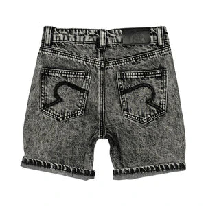 RYB CHARCOAL RIPPED DENIM SHORTS