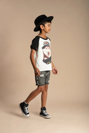 RYB CHARCOAL RIPPED DENIM SHORTS