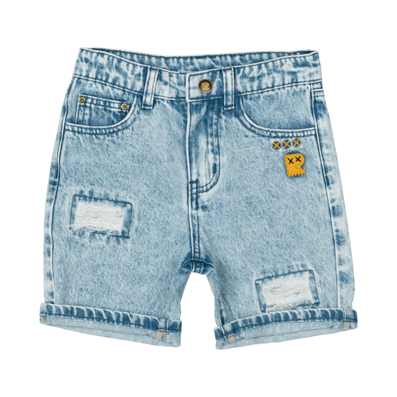 RYB INDIGO RIPPED SHORTS