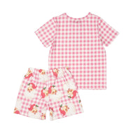 RYB PINK PLAID SANTA PJ SET