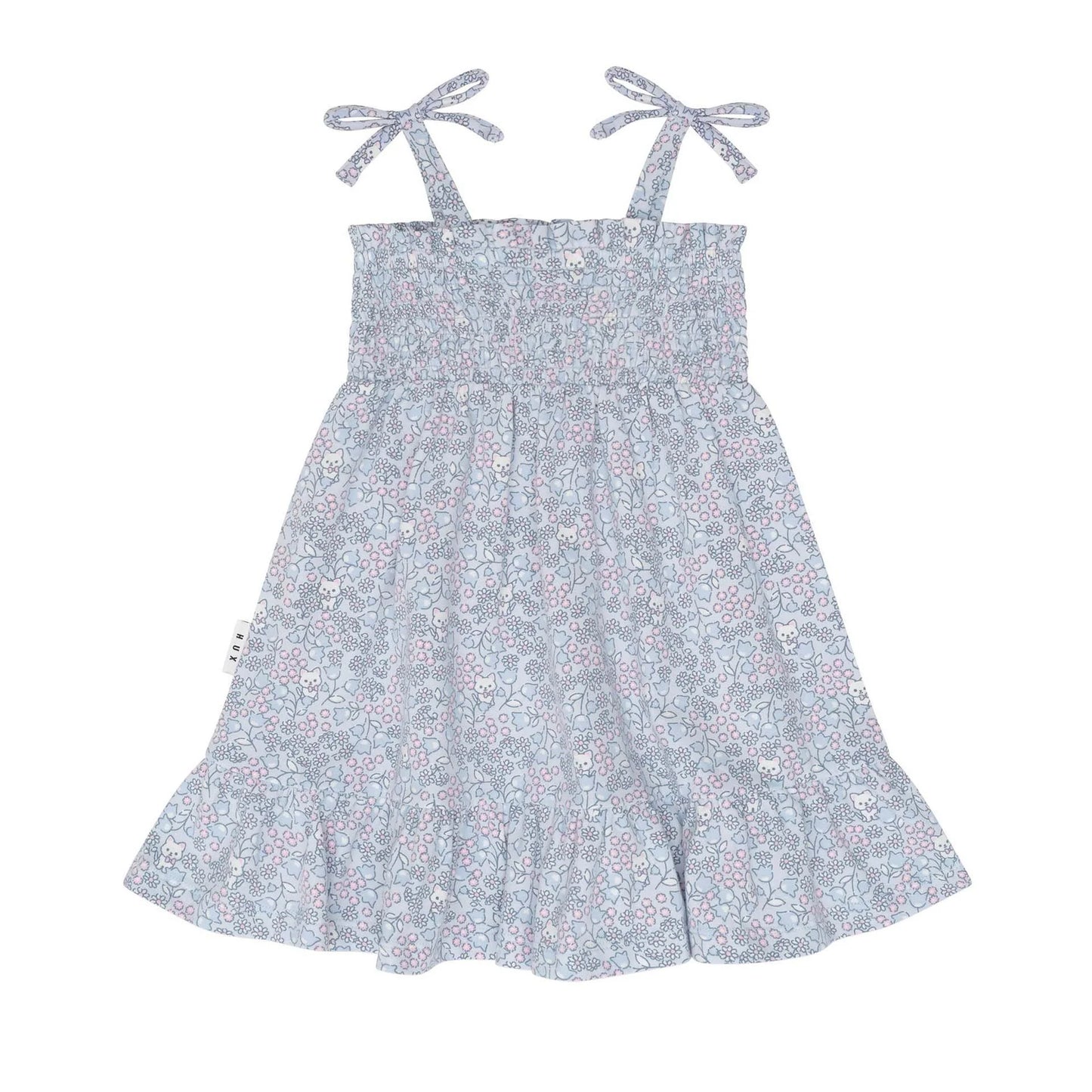 HUX BLUEBELL FLORAL SHIRRED DRESS