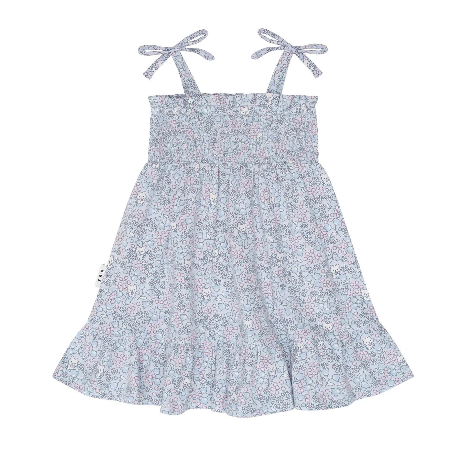 HUX BLUEBELL FLORAL SHIRRED DRESS