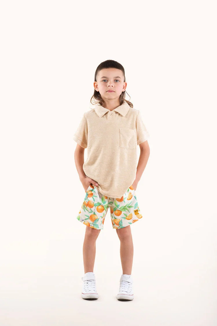 RYB PUMICE TERRY TOWELLING POLO T-SHIRT