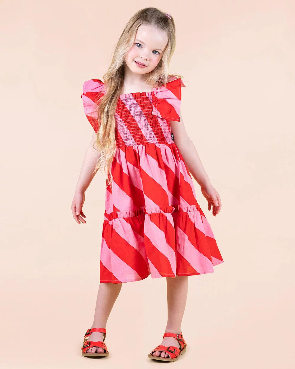 RYB CANDY WRAP SHIRRED DRESS