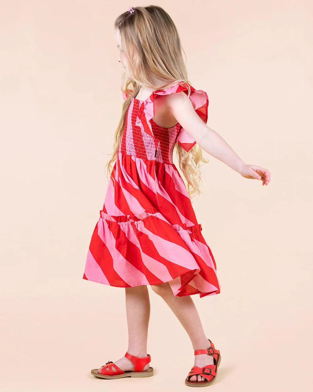 RYB CANDY WRAP SHIRRED DRESS