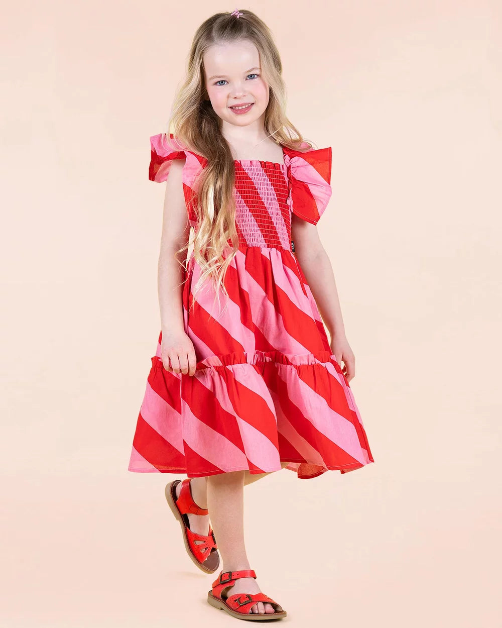 RYB CANDY WRAP SHIRRED DRESS