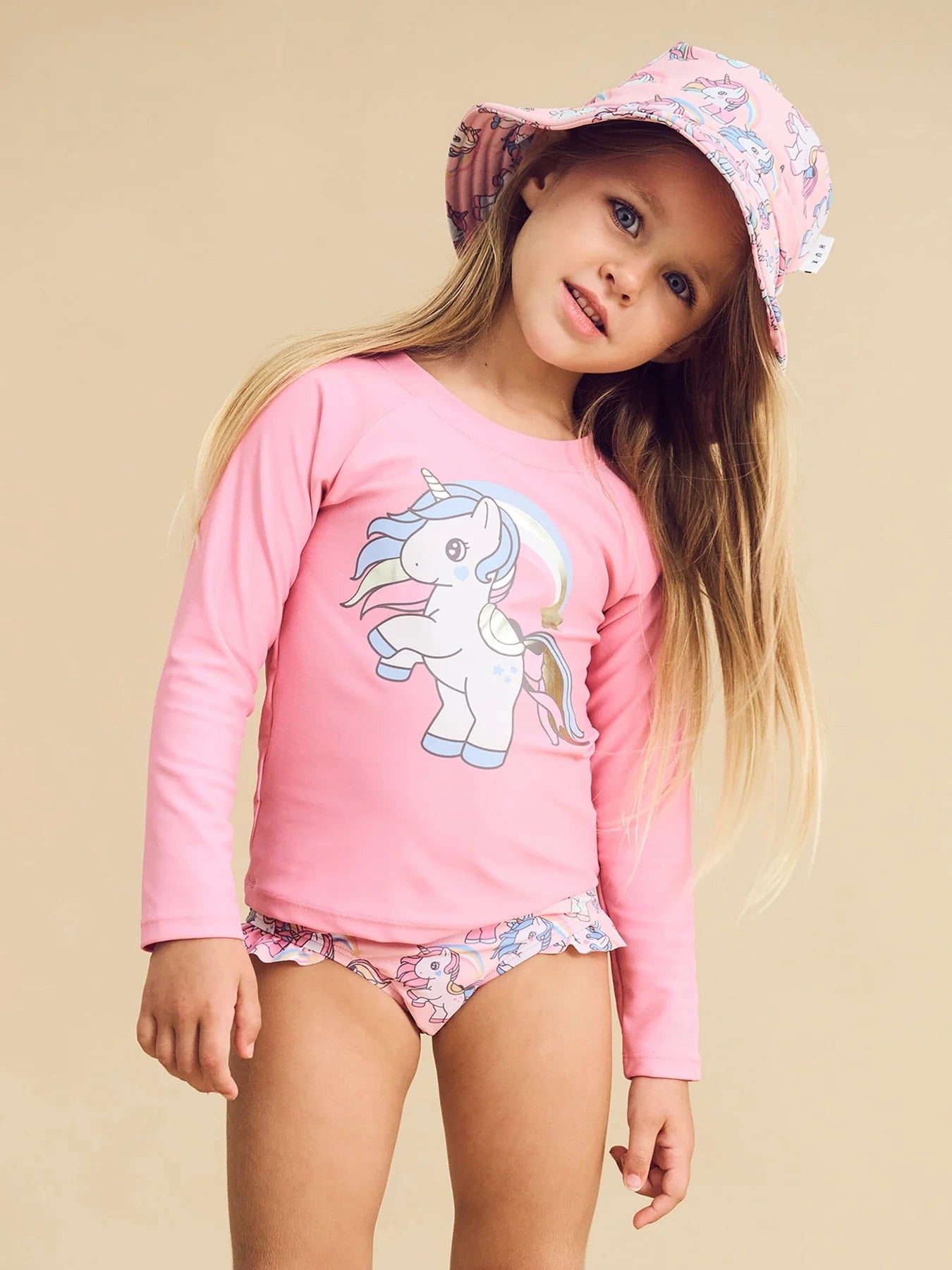 HUX RAINBOW UNICORN SWIM SET