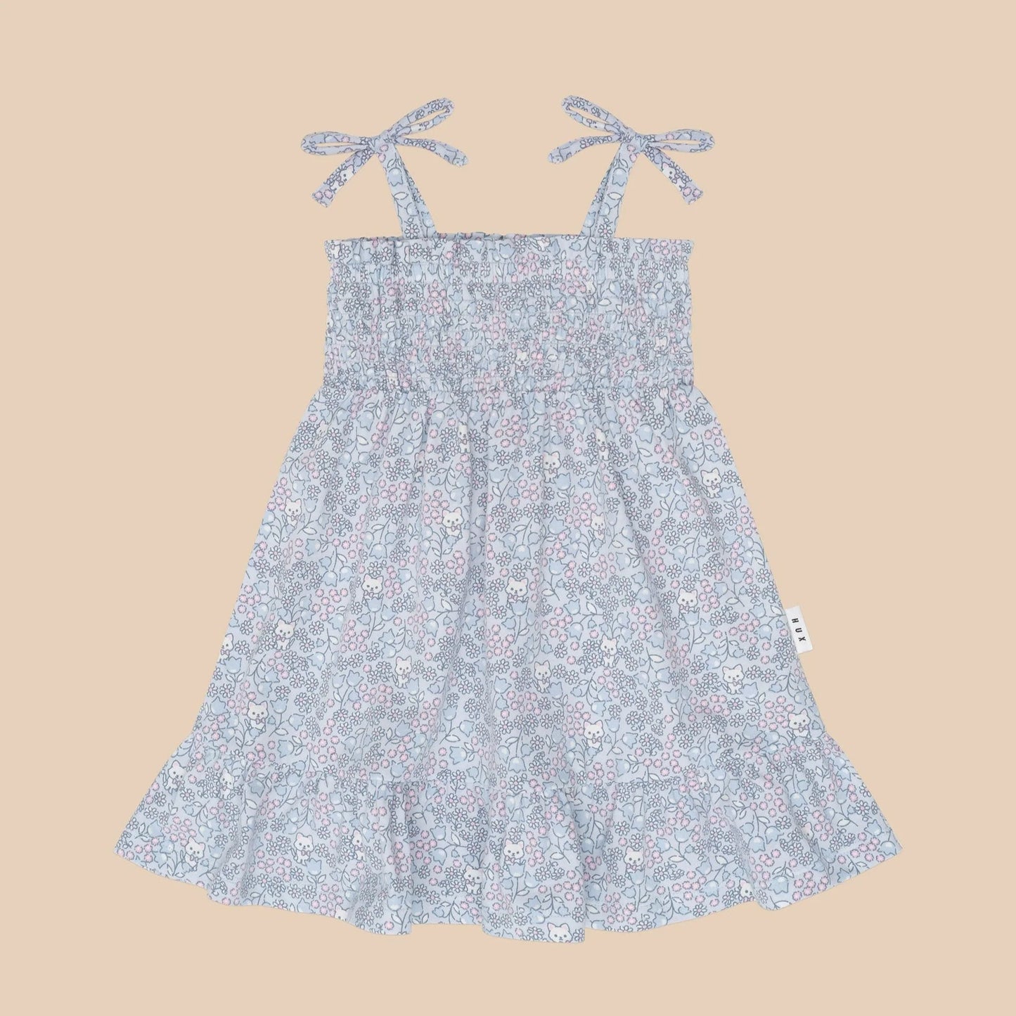 HUX BLUEBELL FLORAL SHIRRED DRESS