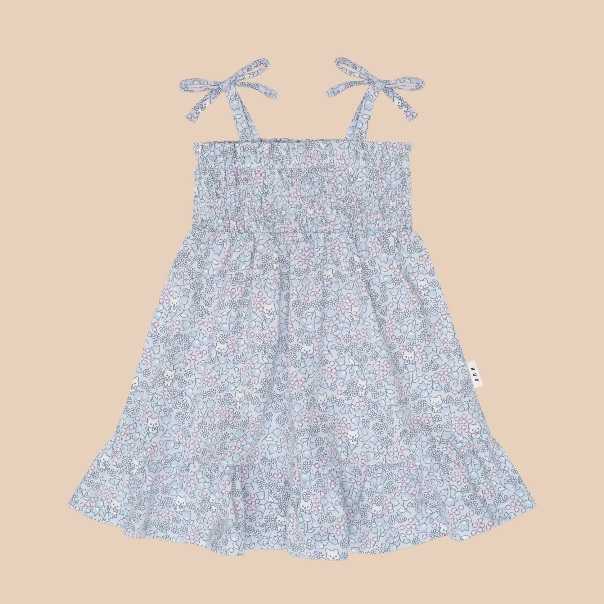 HUX BLUEBELL FLORAL SHIRRED DRESS
