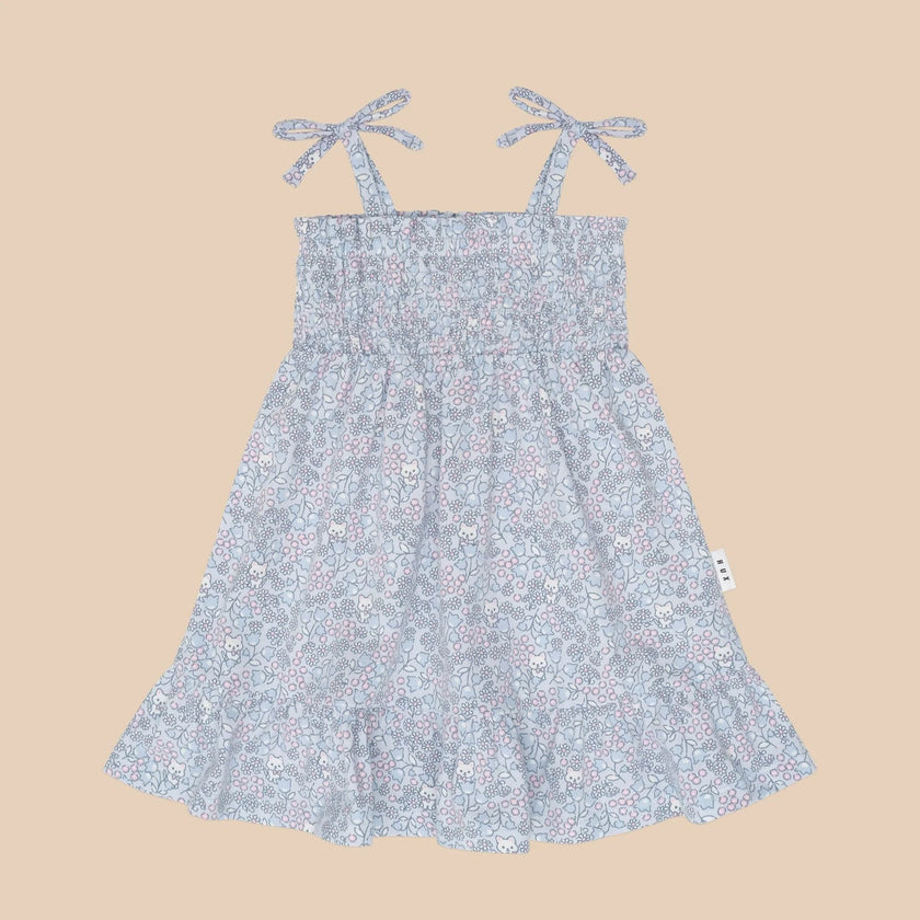 HUX BLUEBELL FLORAL SHIRRED DRESS