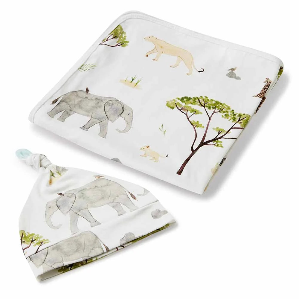 SNUGGLE HUNNY SAFARI JERSEY WRAP SET