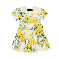 RYB YELLOW ROSES BABY WAISTED DRESS