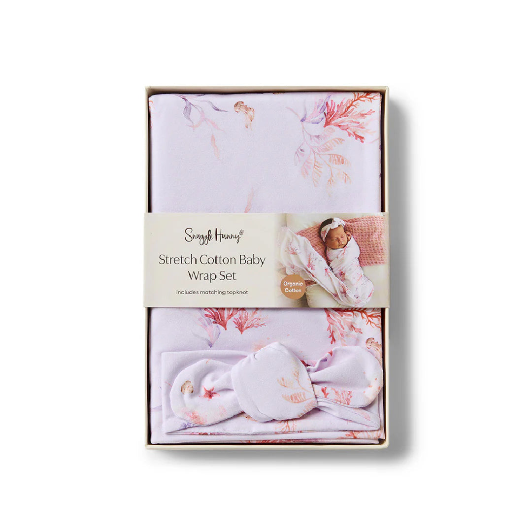 SNUGGLE HUNNY CORAL JERSEY WRAP SET
