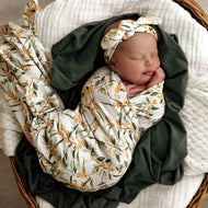 SNUGGLE HUNNY GOLDEN WATTLE JERSEY WRAP SET