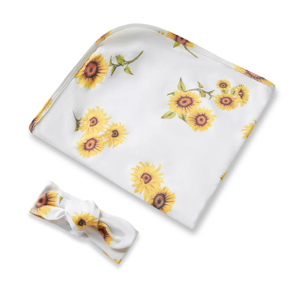 SNUGGLE HUNNY SUNFLOWER JERSEY WRAP SET