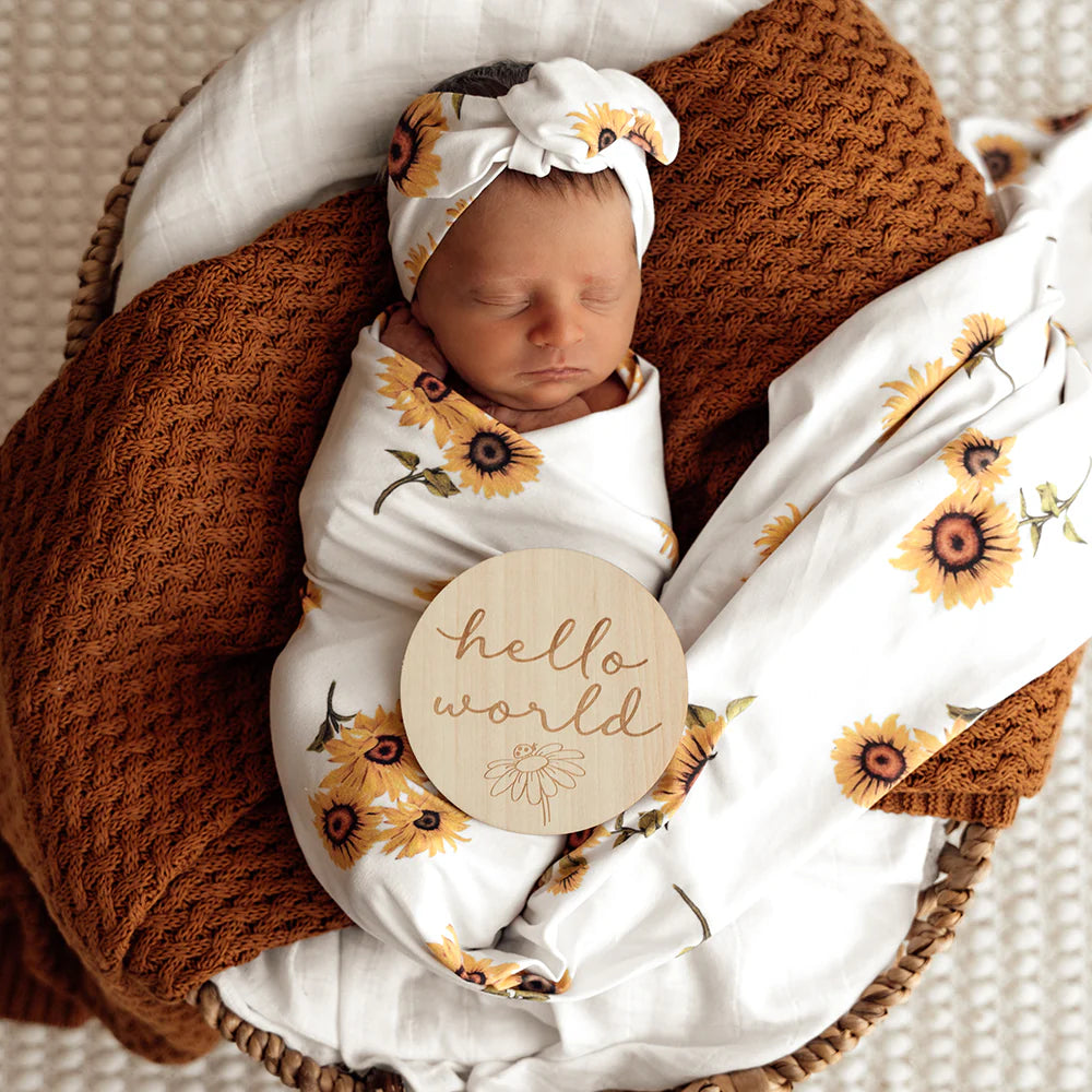 SNUGGLE HUNNY SUNFLOWER JERSEY WRAP SET