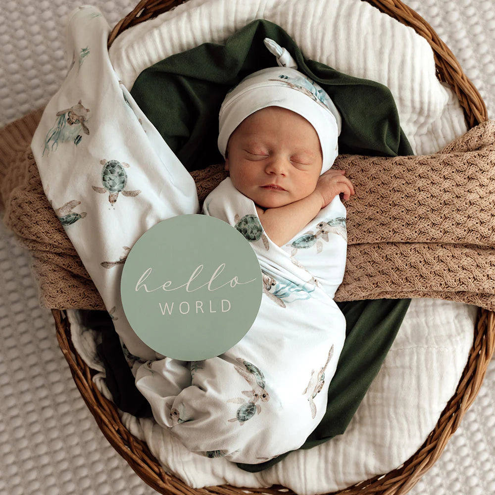 SNUGGLE HUNNY TURTLE JERSEY WRAP SET