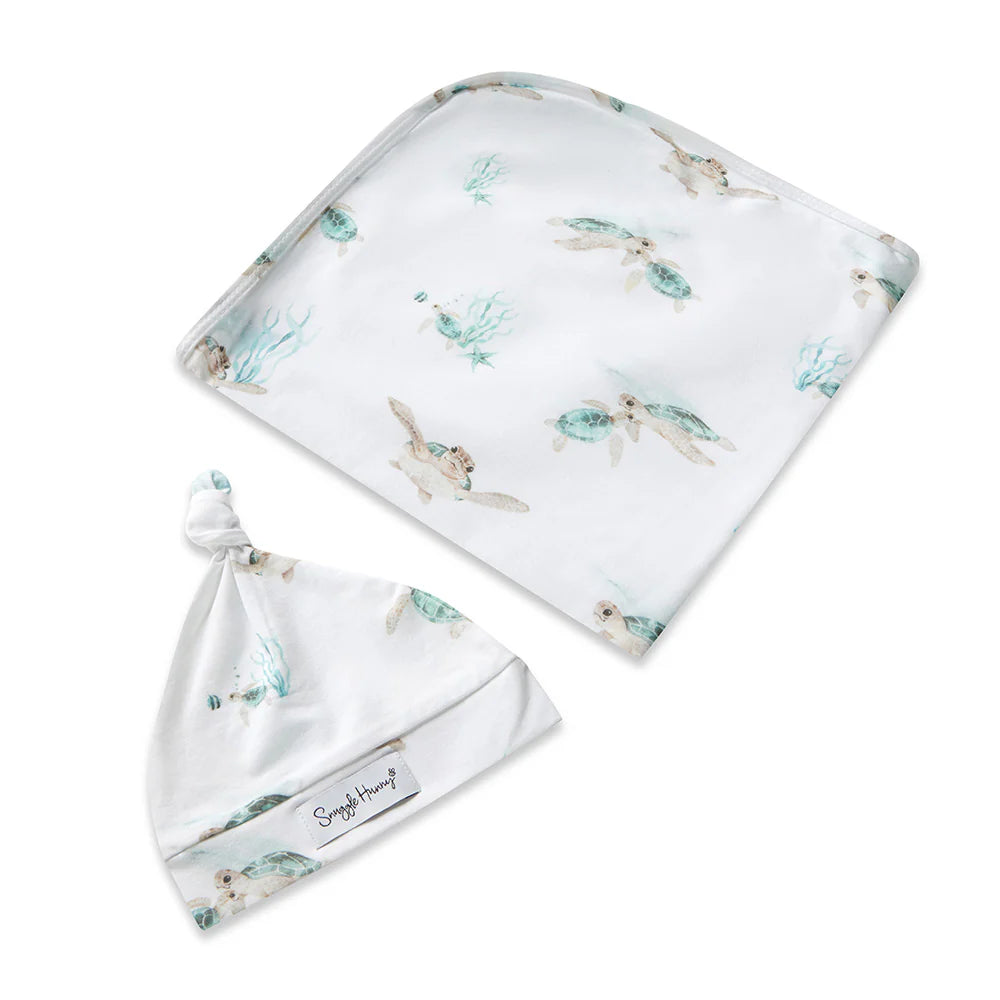 SNUGGLE HUNNY TURTLE JERSEY WRAP SET
