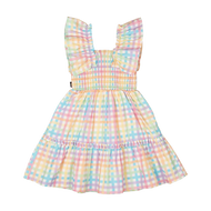 RYB CREPE RAINBOW PLAID DRESS