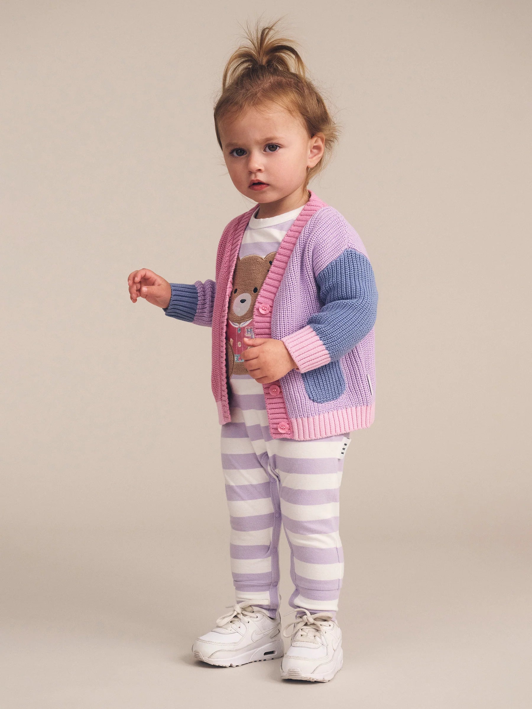 HUX COLLEGE ORCHID STRIPE ROMPER