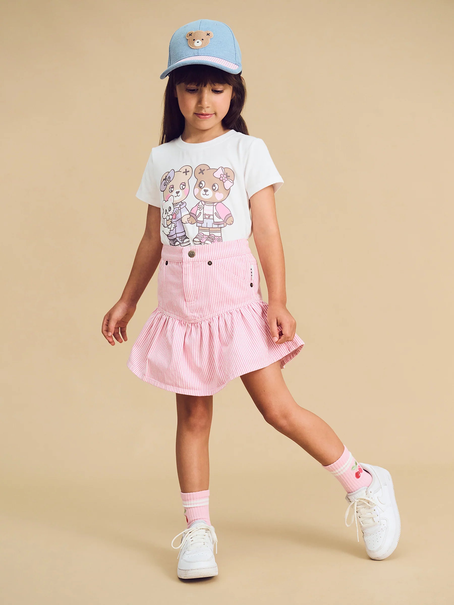 HUX CANDY STRIPE FRILL SKIRT
