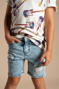RYB INDIGO RIPPED SHORTS