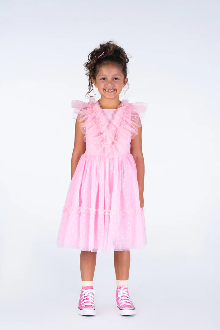 RYB PINK HEART BABY TULLE PARTY DRESS