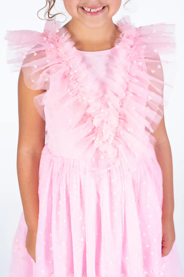 RYB PINK HEART BABY TULLE PARTY DRESS
