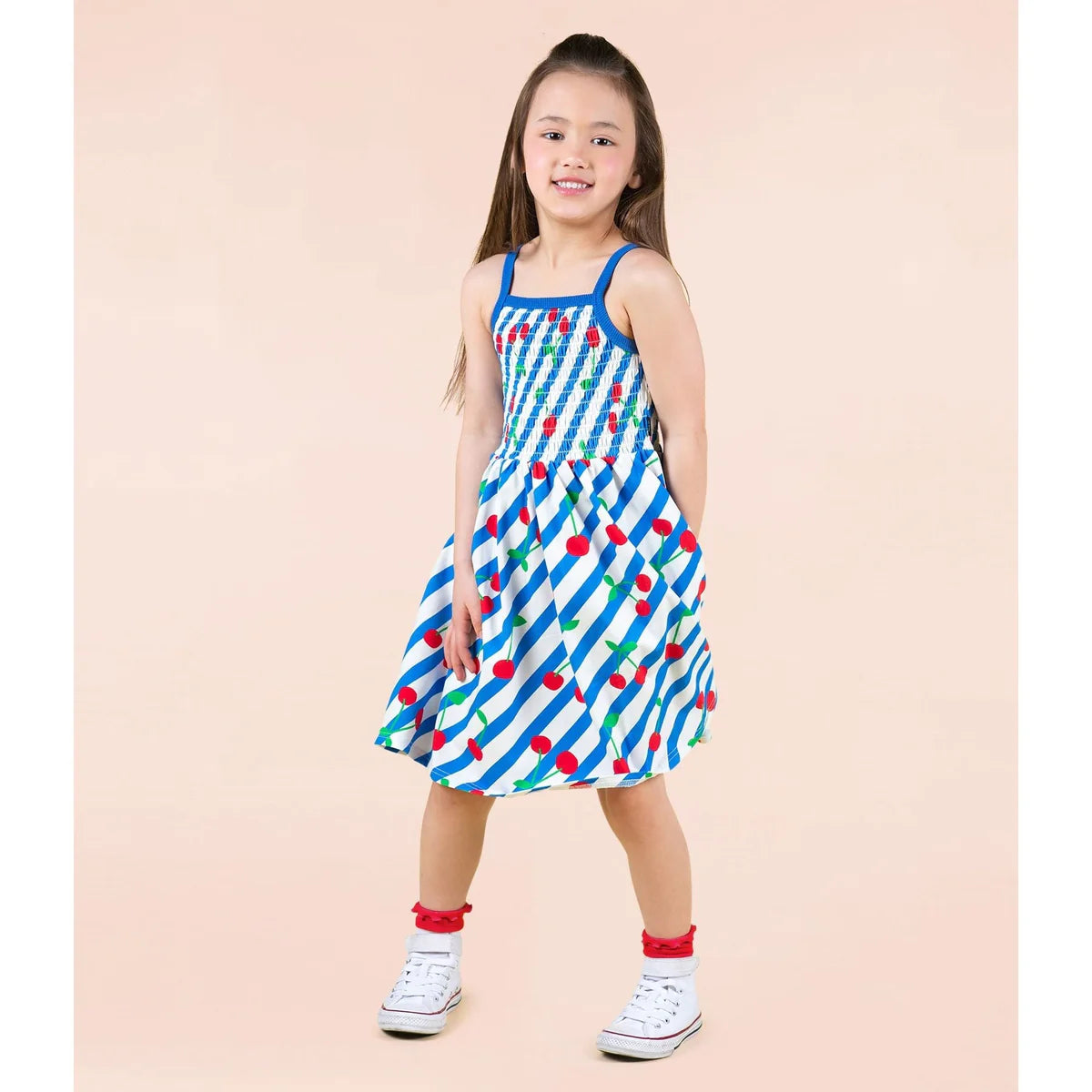 RYB CHERRY STRIPES SUN DRESS