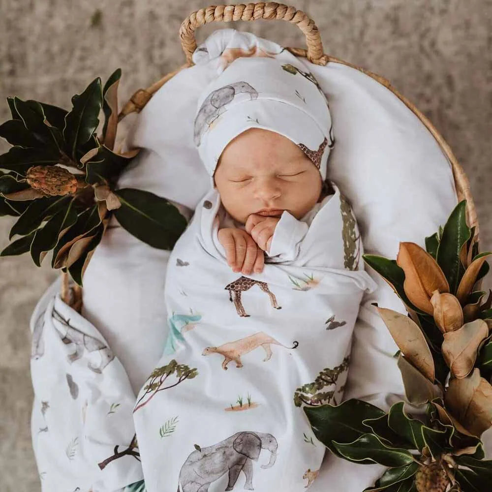 SNUGGLE HUNNY SAFARI JERSEY WRAP SET
