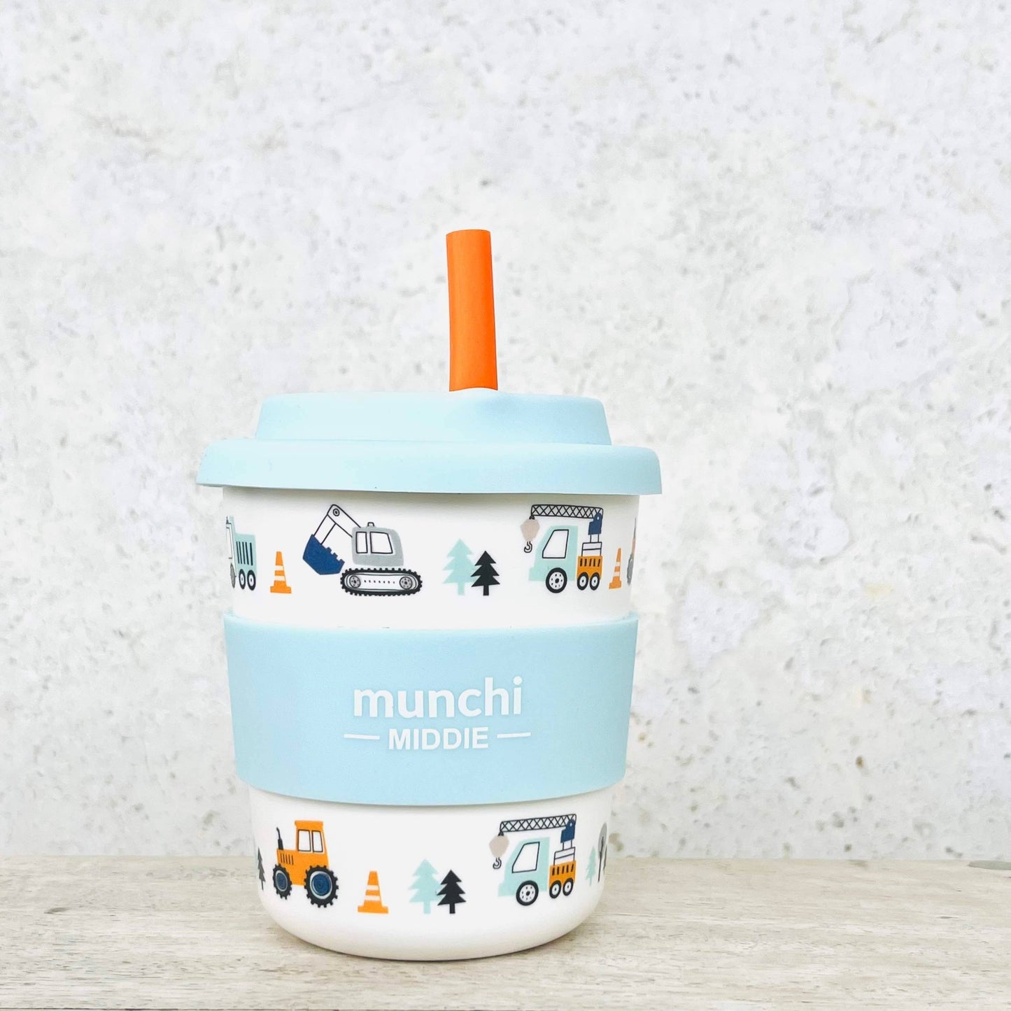 Munchi Truck Middie Single Cup (8oz/240ml) Orange Straw Included