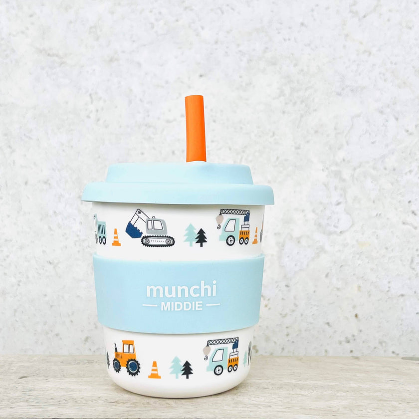Munchi Truck Middie Single Cup (8oz/240ml) Orange Straw Included