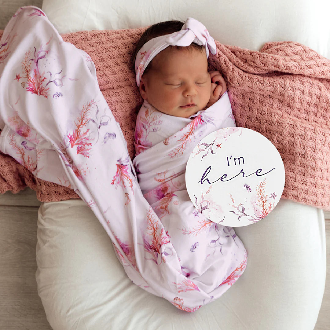 SNUGGLE HUNNY CORAL JERSEY WRAP SET